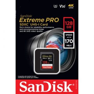 SanDisk Extreme Pro 128GB/170MB/s V30 UHS SD Kart